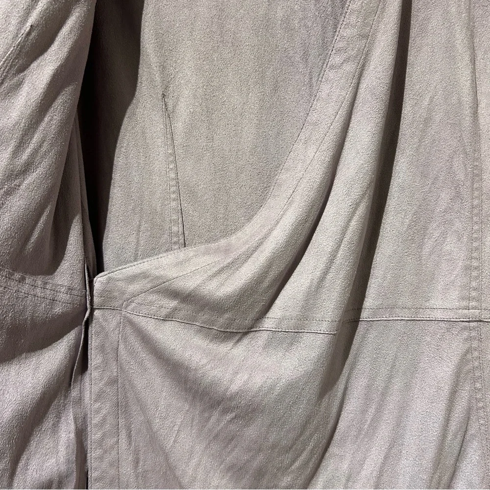 J Jill Suede V Neck Wrap Dress Sz 8 Dusky Purple Lavender - Picture 9 of 9